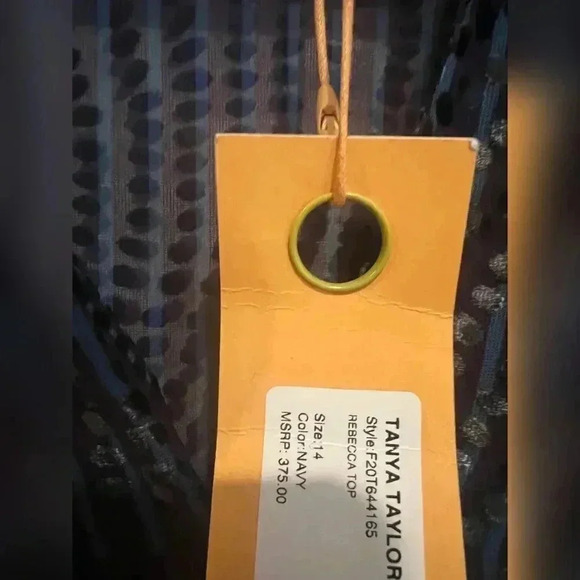 TANYA TAYLOR Rebecca Split Neck Clip Dot Blouse New With Tag - Picture 4 of 8